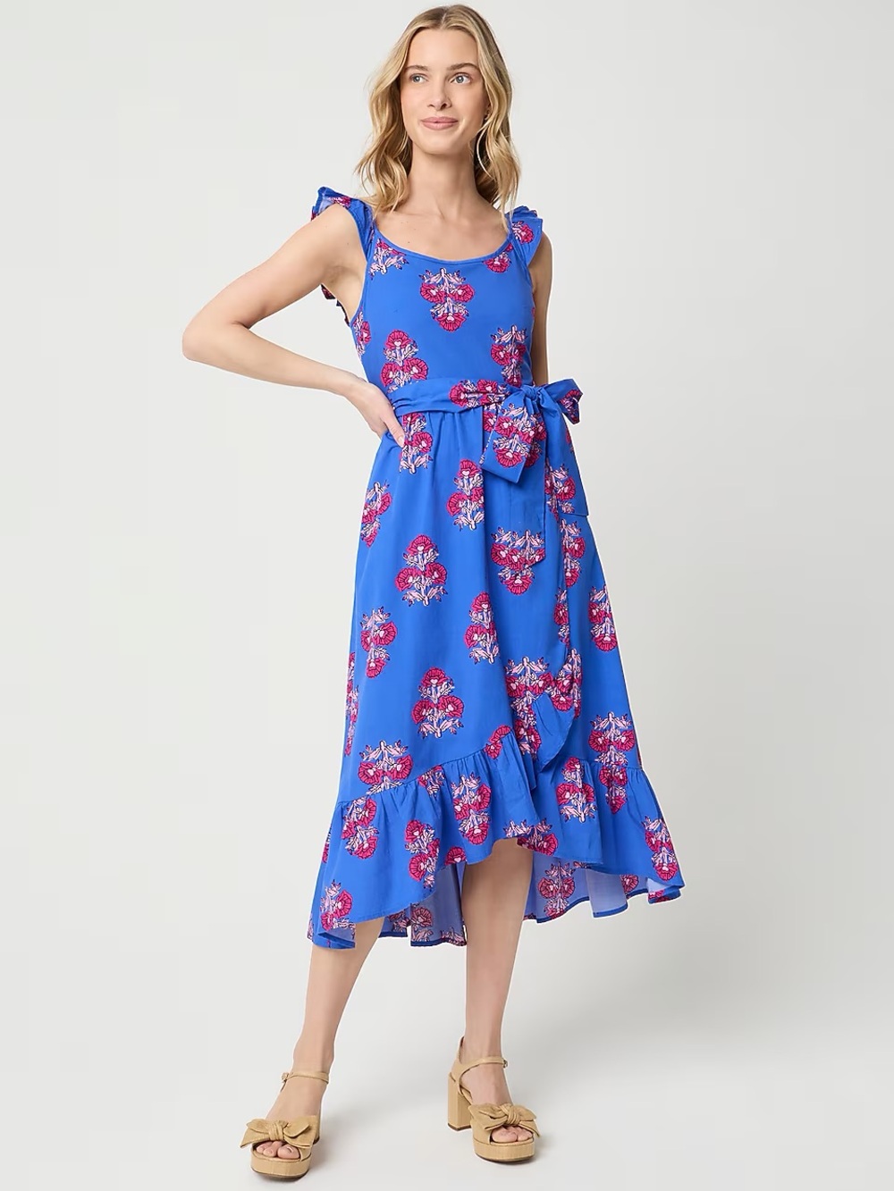 J. Crew Tie-waist Wrap Dress in Bright Grotto - NWT